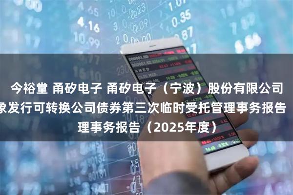 今裕堂 甬矽电子 甬矽电子（宁波）股份有限公司向不特定对象发行可转换公司债券第三次临时受托管理事务报告（2025年度）